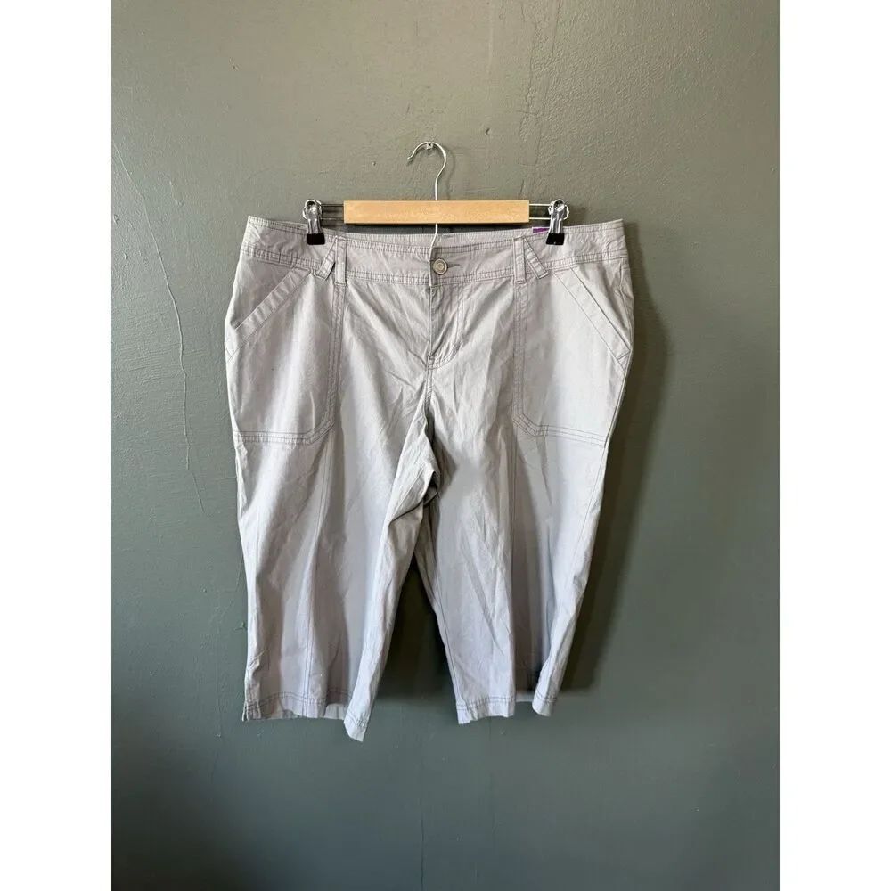 Lane Bryant Womens Gray Cropped Capri Pants Plus Size 16 NWT